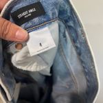 EXPRESS Straight Ankle High Rise Distressed Knees Blue Jeans Size 4 Photo 5