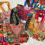 Free People Rare Jaipuri Hand Stitched Boho Tote Photo 9
