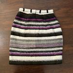 Oscar de la Renta black gray & purple striped knit mini skirt size 0 Photo 2