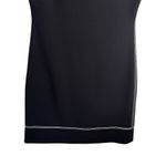 Theory Embroidered Admiral Crepe Black Shift Dress Photo 5