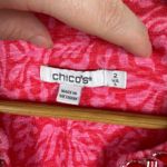 Chico's 100% Linen Reef Embellished Tunic Sz 2 Large Pink Resort Beachy Colorful Photo 7