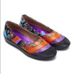 Soffia Purple & Orange Abstract Leather Flats A11 Red Size 6.5 Photo 1