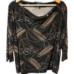 Ralph Lauren Lauren  Womens Equestrian Bridle Top Sz 1X Country Old Money Preppy Photo 0