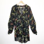 Anthropologie Jamison ruffled black floral tunic blouse Photo 8