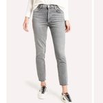 AGOLDE Nico Hi Rise Slim Fit Jean Grey Button Fly Cutoff Hem 100% Cotton 31 Photo 1
