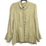 Flax  Linen Snap Front Jacket Size Medium Photo 0