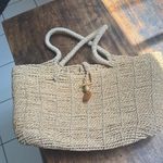 Natural Woven Tote Bag great for the beach Tan Photo 1