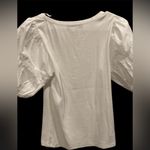 Loft White Bubble Puffed Sleeve Round Neck Tee/Top Size M NWOT Photo 3