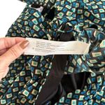 Band of the Free Genevieve Teal Diamond Long Sleeve Boho Mini Dress Size Large Green Photo 5