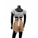 Aerie peach smocked high waist flowy shorts polka dot cotton viscose S Photo 1