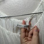 Alice + Olivia  Kiara Smocked Long Sleeve Dress White Mini Dress Size 6 bridal Photo 5