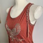 NWT Mur Mur Tank Dress Embroidery Bird Rhinestone Y2K Corset Cinch Grunge Medium Orange Photo 7