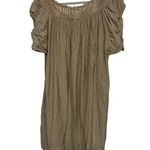 Magnolia Pearl Olive polka dot silk dress tunic one size Rare Vintage Brown Photo 2