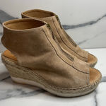 Kanna Wmns Tan Leather Boho Festival Wedge Espadrille Emily Sandal Sz 38 Sz 7.5 Photo 0