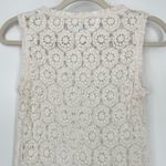 Sundance  Womens Open Crochet Knit Boho Cream Sleeveless Beach Coverup Dress S Photo 3