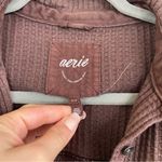 Aerie  Anytime Fave Waffle Shirt Oversized Shacket in Canyon Sun Brown Size S Photo 4