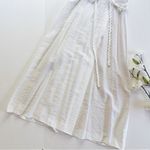 Vince  Braided Belt Wrap Dress White Trim Flutter Sleeve Photo 5