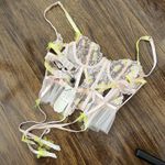 VS FOR LOVE & LEMONS Daisy Embroidered Corset Bustier XXS Neon Pink Garter FW22 Photo 6