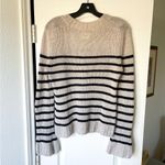 KHAITE  Tilda Striped Cashmere Sweater Ribbed Fisherman Ecru Black Small EUC Photo 7