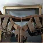 Torrid H taupe eyelet caged plat heels Photo 6