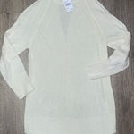 Lush Clothing Lush Cream Cold Shoulder Sweater Dress Small Distressed Photo 0