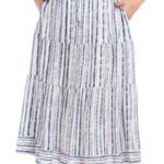 Karen Kane  blue/white tiered maxi skirt. Draw string waist. Size Medium. Photo 0