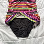 Ralph Lauren Lauren Womens Size 10 Striped One Piece Swimsuit Nylon Pink Summer Photo 4