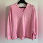 Old Navy  Sporty Neon Pink‎ Hooded V-Neck Sweatshirt Size Small Photo 3