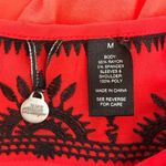 BKE  Red and Black Bell Sleeve Boho Blouse Medium Photo 4