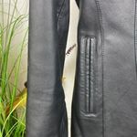 wilson's leather Wilsons 100% Leather Black Button Front Blazer Jacket M Photo 2