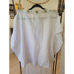 Chico's Nwt womens size 4/6  embellished beaded front linen alabaster white top Photo 3