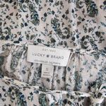 Lucky Brand  Green Multi Border Print Paisley Blouse Size Small Photo 5