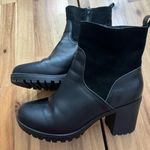 Soludos Black Leather & Suede Heeled Ankle Boots | Size 7 Photo 0
