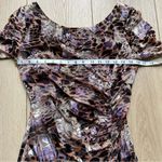 Alberto Makali  Velvet Ruched Mini Dress Leopard Print Long Sleeve Size Small Photo 7