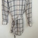 Reiss  Tan Dasha Windowpane Plaid long sleeve shirt dress 10 NWT Photo 5