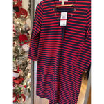 Michael Kors  Striped Lace-Up Shift Dress Navy Red XS‎ NWT | Casual Work Nautica Photo 2
