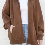 Brandy Melville Brown Zip up Hoodie Photo 0