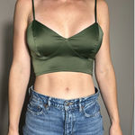Nasty Gal  Green Satiny Crop Top Size 4 Photo 0