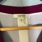 Tyler Boe Women's Purple Crewneck Split Back Sweater White Shirt Sz Small Career Photo 1