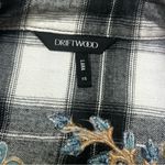 Driftwood  Black and White Plaid Shirt with Floral Embroidery XS Photo 3