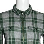 Madewell Shirt Womens XS Green Gray Washburn Plaid Flannel Zip Popover Campcore Photo 4