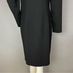 Vintage Crepe Wool Dress High Neck Lined Dramatic Long Sleeves‎ Women Sz 8 Retro Black Photo 6