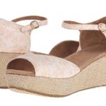 Toms ππ Rose Gold Floral Platform Wedge Sandals Photo 0
