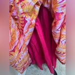 Gibson Latimer Gibson & Latimer Tropical Pink & Orange Puff Sleeve Maxi Dress Size XL Photo 8