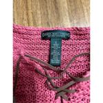 Ralph Lauren Lauren Jeans Co •Womens S Linen Blend Sweater Suede Leather Lace Up Photo 3