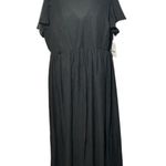 Birdy Grey Hannah Chiffon with Slit Black Bridesmaid Wedding Guest Dress Size 1x Photo 0