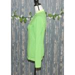 Kyodan  Ladies XS 1/4 Zip Athletic Top Green Yellow Striped Running Long Sleeve W Photo 8