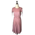 Gal Meets Glam Pink And Red Polka Dot Corinne Fit And Flare Midi Dress Size 4 Photo 2