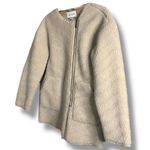 Elizabeth and James Teddy Jacket Sherpa Sand Tan Zip Jacket Women’s Size XS Oversized Photo 3