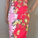 David Meister colorblock orchid floral belted sleeveless sheath dress sz 2 Photo 0